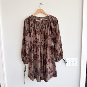 Baevely Cleo Floral Long Sleeve Dress Brown S